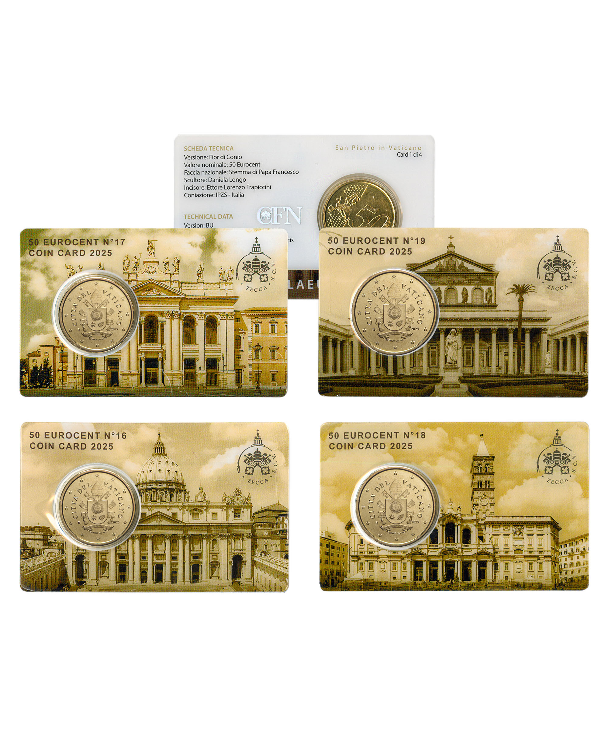 Coin Card 0,50 euro Basiliche Papali di Roma