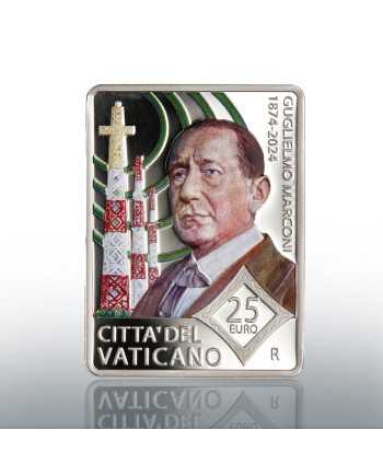25 euro coloured silver coin 2024 150th birth of G. Marconi