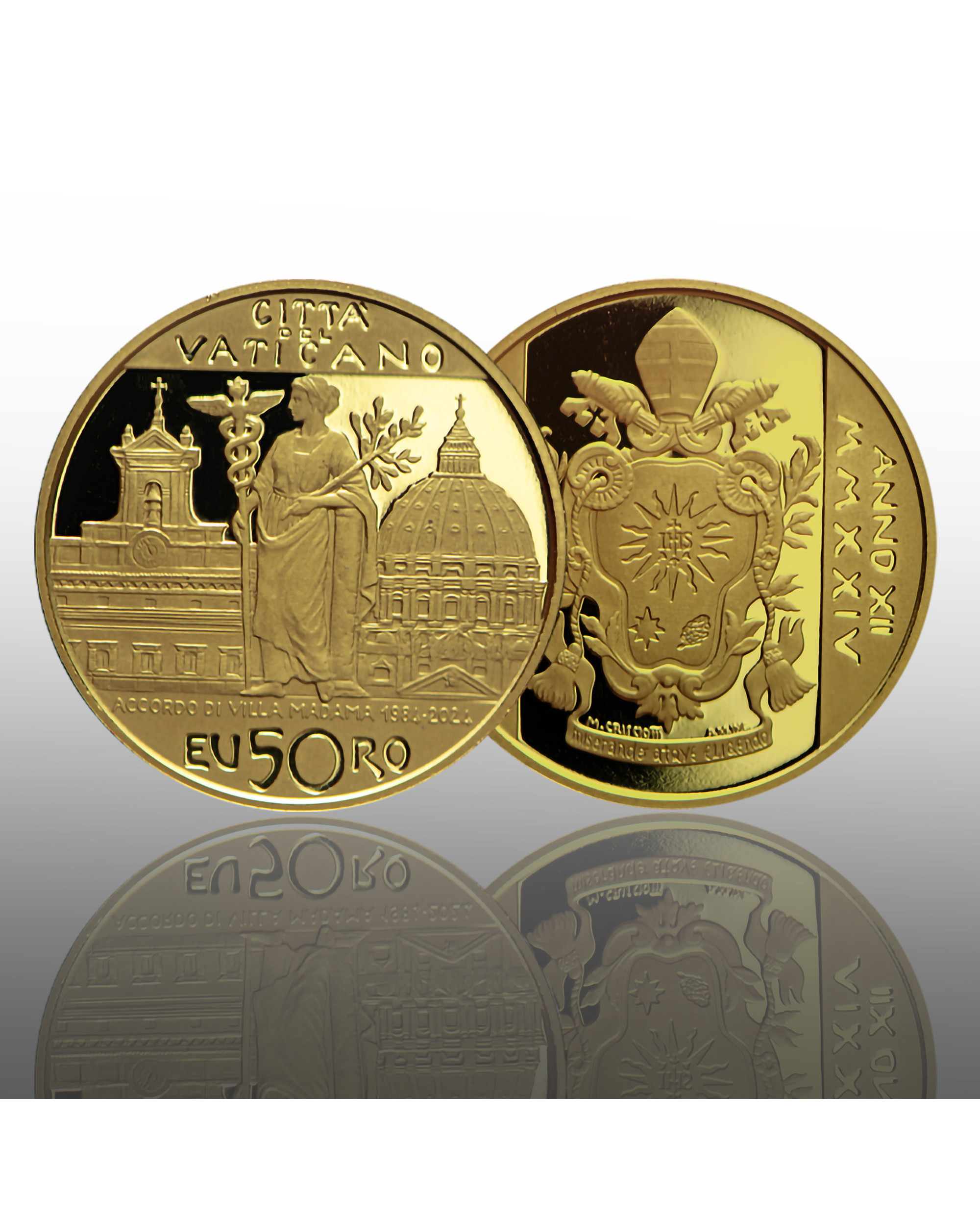 50 euro gold 2024 40th anniversary of Villa Madama Agreement