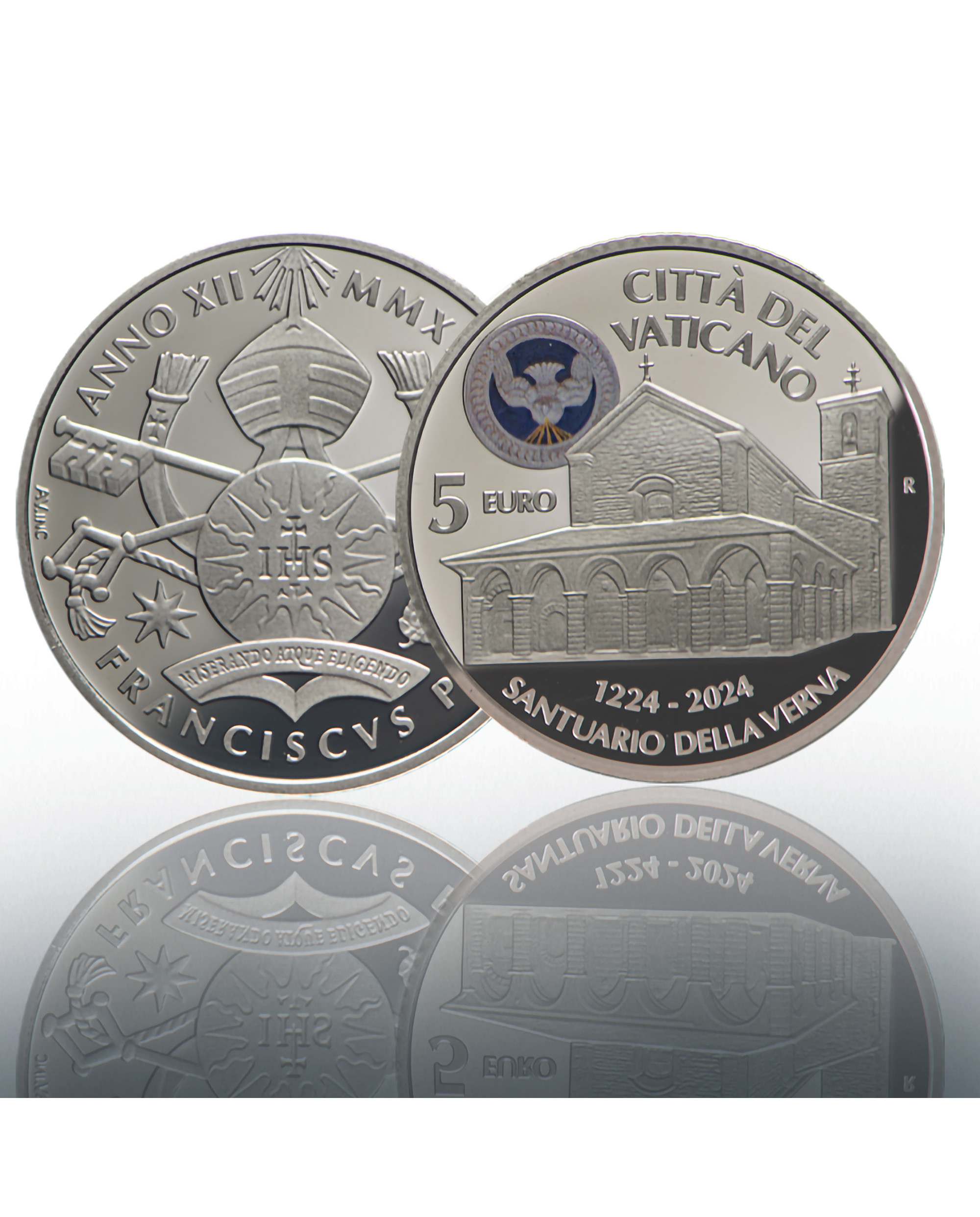 5 euro AG colorata 2024 In cammino con San Francesco