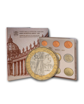 Serie divisionale 2025 FDC con moneta bimetallica da 5 euro 