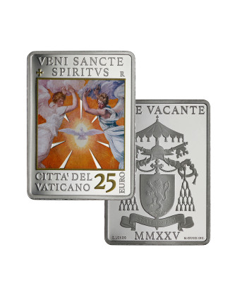 25 euro argento colorata 2025 proof Sedes Vacans MMXXV