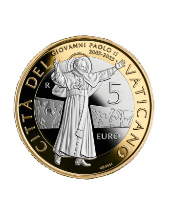 5 euro bimetallica proof 2025 20° morte S. Giovanni Paolo II