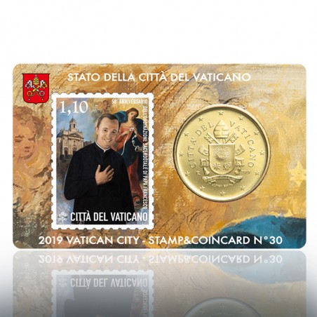 (04-11-2019) STAMP & COIN CARD 2019 1,10 ORD. SAC. PAPA FRANCESCO