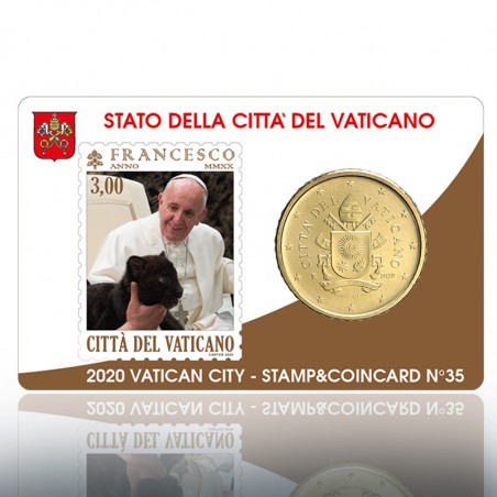 (14-02-2020) STAMP & COINCARD 2020 3,00 PONT. (MARRONE)
