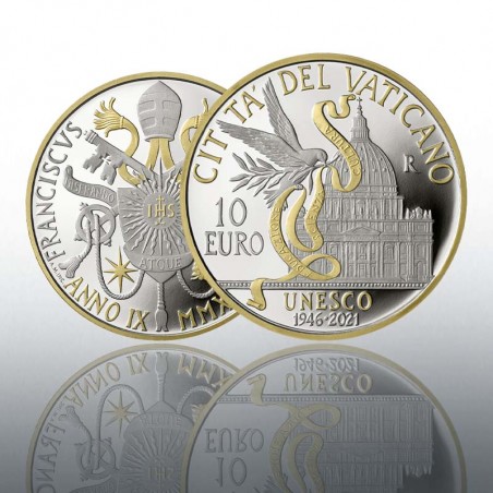 (06-12-2021) MONETA IN ARGENTO CON RILIEVI IN ORO (FS) DA 10 EURO